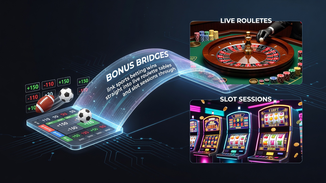 Dashboard view of VIP reward progress bar advancing as sports winnings transfer into active slot session