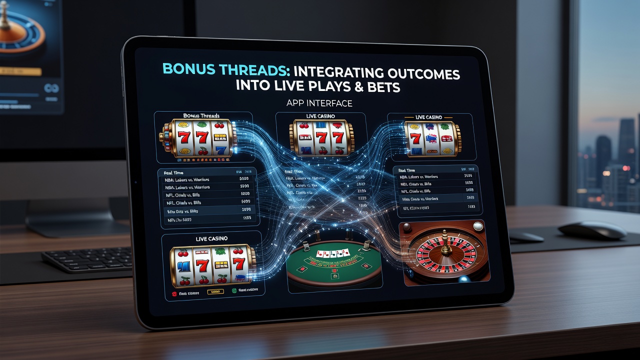 Dashboard view of app integrations linking slot results to live casino and sports betting lines