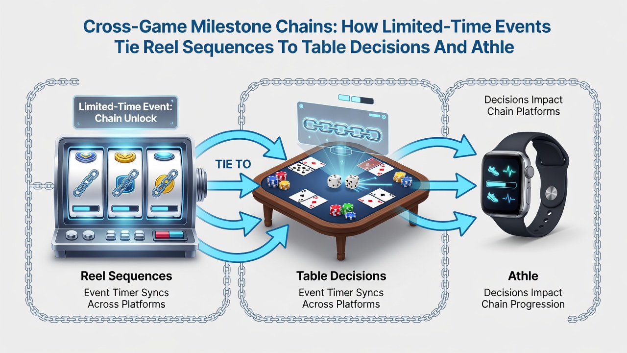 Detailed view of a milestone chain dashboard displaying progress from slot sequences through table decisions into sports markets on a smartphone screen