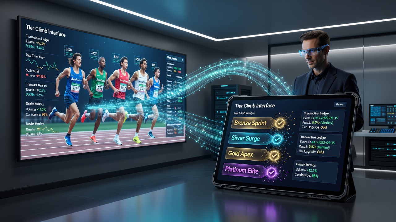 Mobile interfaces showing tier progression after sports betting deposits on dealer and reel platforms
