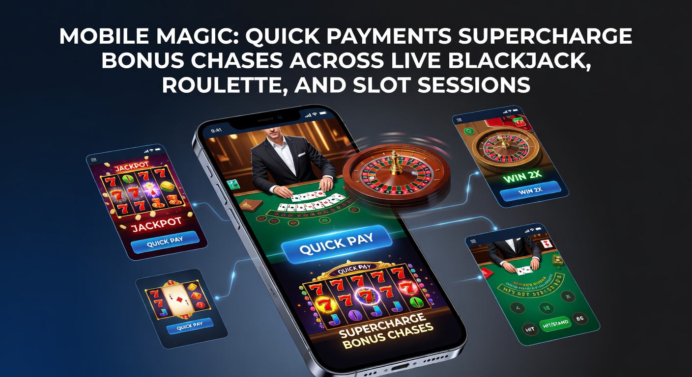 Smartphone displaying a live blackjack table with quick payment options overlaid, highlighting seamless bonus activation during a mobile session