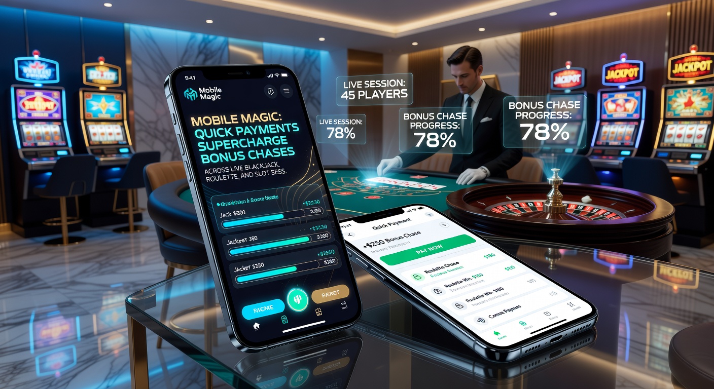 Mobile roulette wheel spinning with payment confirmation popup and bonus meter filling up, illustrating instant deposit impact on live play