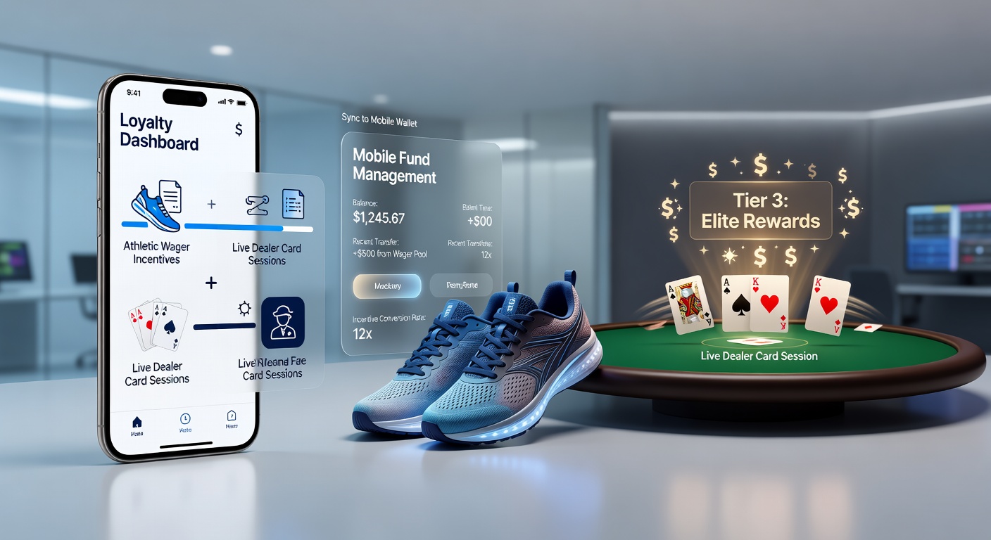 Mobile app interface displaying integrated sports betting rewards transitioning to live dealer blackjack tables with fund management options