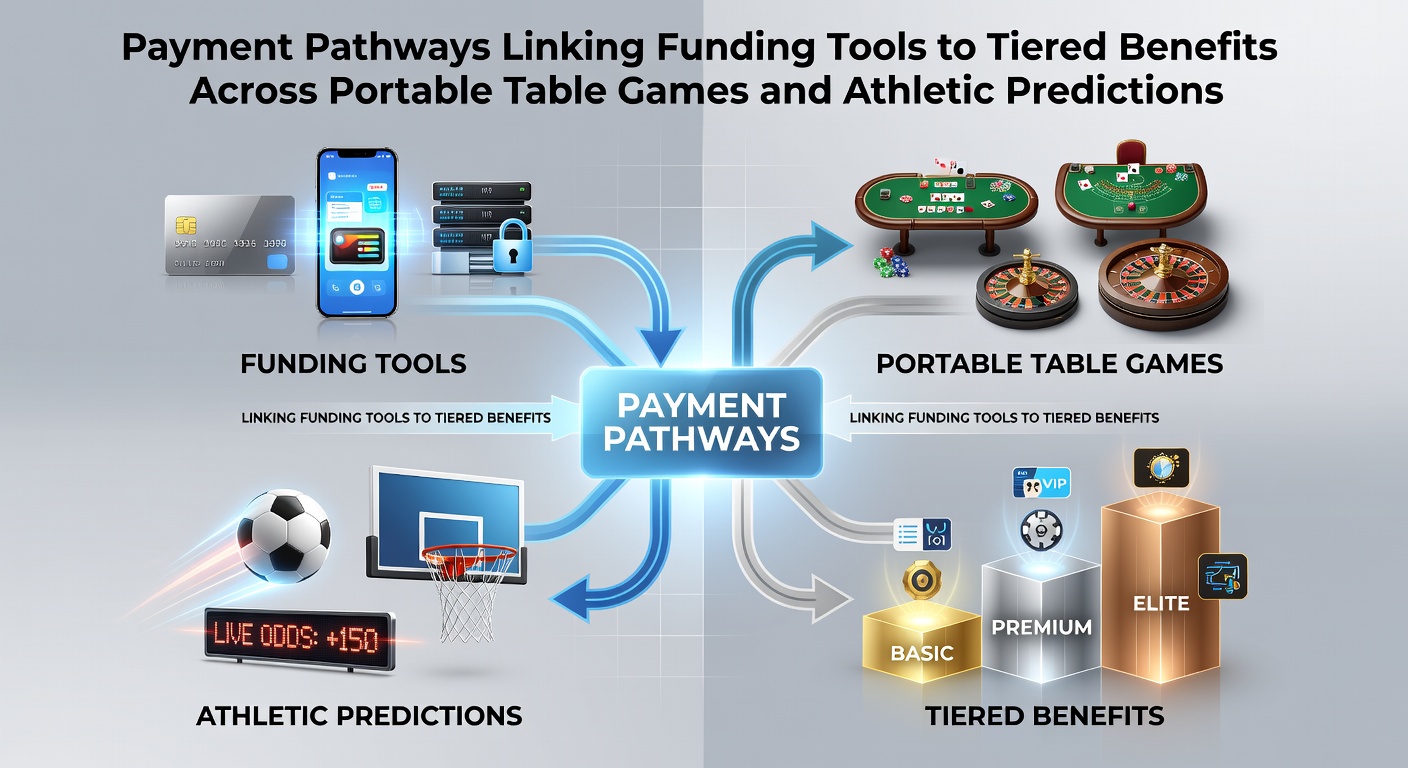 Payment pathways connecting funding tools to tiered benefits in mobile table games and sports predictions
